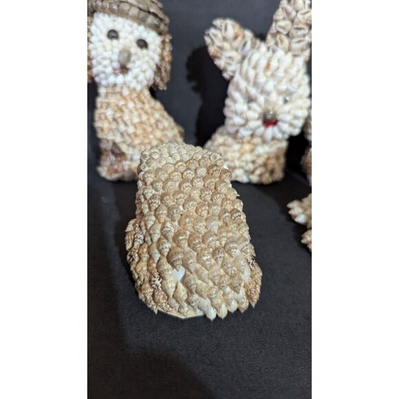 Set Of 6 Adorable Seashell Animal Figurines dog rabbit frog squirrel duck - Picture 7 of 8